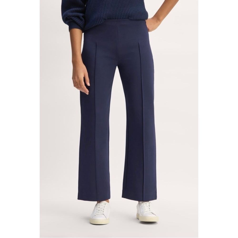 Everlane Size XS Navy Blue Dream Trouser Pleated Straight Leg Pants Sleek